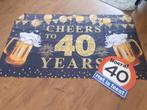 40 jaar. Feest  Spandoek Banner, Hobby en Vrije tijd, Feestartikelen, Gebruikt, Ophalen, Verjaardag