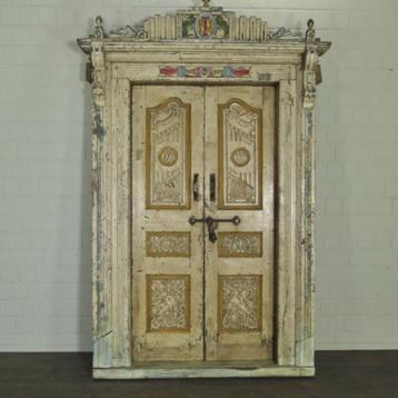 23825 Deur Voordeur Huisdeur 1870 Teak beschikbaar voor biedingen