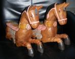 Twee prachtige houten paarden, Antiek en Kunst, Curiosa en Brocante, Ophalen of Verzenden