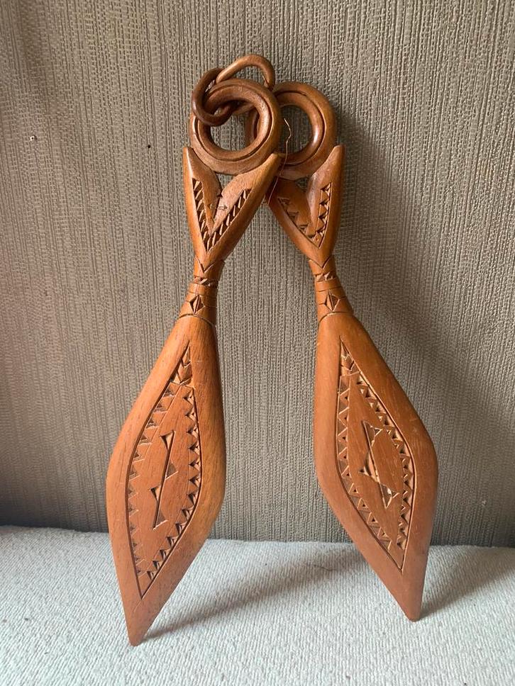 Houten pagaai / peddels, Huis en Inrichting, Woonaccessoires | Wanddecoraties, Zo goed als nieuw, Ophalen of Verzenden