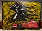 Origineel schilderij van Michael Schumacher in Ferrari F300, Antiek en Kunst, Ophalen of Verzenden