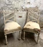 Brocante oude Franse houten stoelen / stoeltjes, Ophalen
