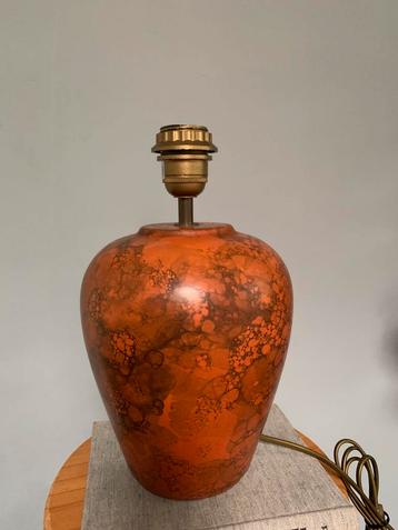 Vintage lampvoet Lampenvoet bruin oranje aardewerk beschikbaar voor biedingen