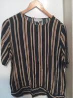 Leuk chirt kleur zwart beige bruin  wit strepen maat 38, Kleding | Dames, Maat 38/40 (M), Zwart, Ophalen of Verzenden, Zo goed als nieuw