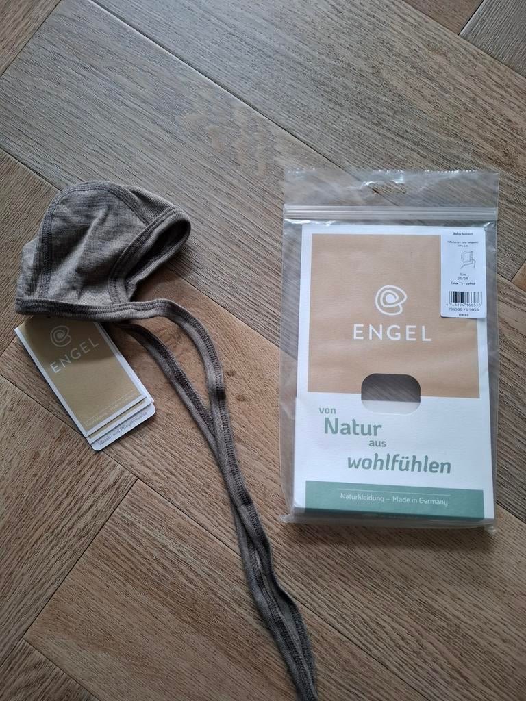 Engel Natur wol zijde strikmuts maat 50/56 NIEUW, Maat 50, Jongetje of Meisje, Engel, Ophalen of Verzenden