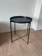 Ikea GLADOM salontafel met dienblad, zwart, Minder dan 55 cm, Metaal of Aluminium, Rond, Zo goed als nieuw