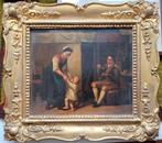 19de eeuw olieverf op paneel , Hollandse school, Antiek en Kunst, Kunst | Schilderijen | Klassiek, Ophalen of Verzenden