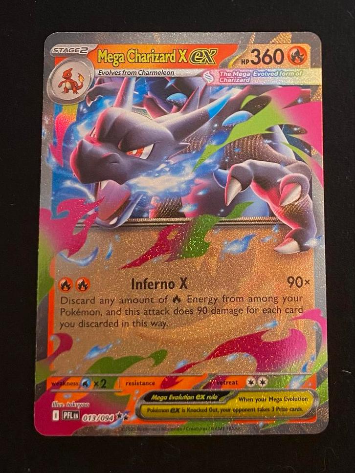 Mega Charizard X EX - Phantasmal Flames 013/094, Hobby en Vrije tijd, Verzamelkaartspellen | Pokémon, Nieuw, Losse kaart, Foil
