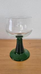 Wijnglas "France" geribbelde groene voet, Huis en Inrichting, Keuken | Servies, Ophalen, Glas of Glazen, Overige stijlen, Glas
