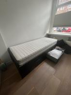 Bed | Slaapbank | Ikea Brimnes | 2 persoons incl. matrassen, Ophalen, Wit, Tweepersoons, 140 cm