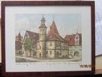 ROTHENBURG, 4 Mooie kleurengravures (Tauber), Orig Radeirung, Antiek en Kunst, Kunst | Etsen en Gravures, Ophalen of Verzenden