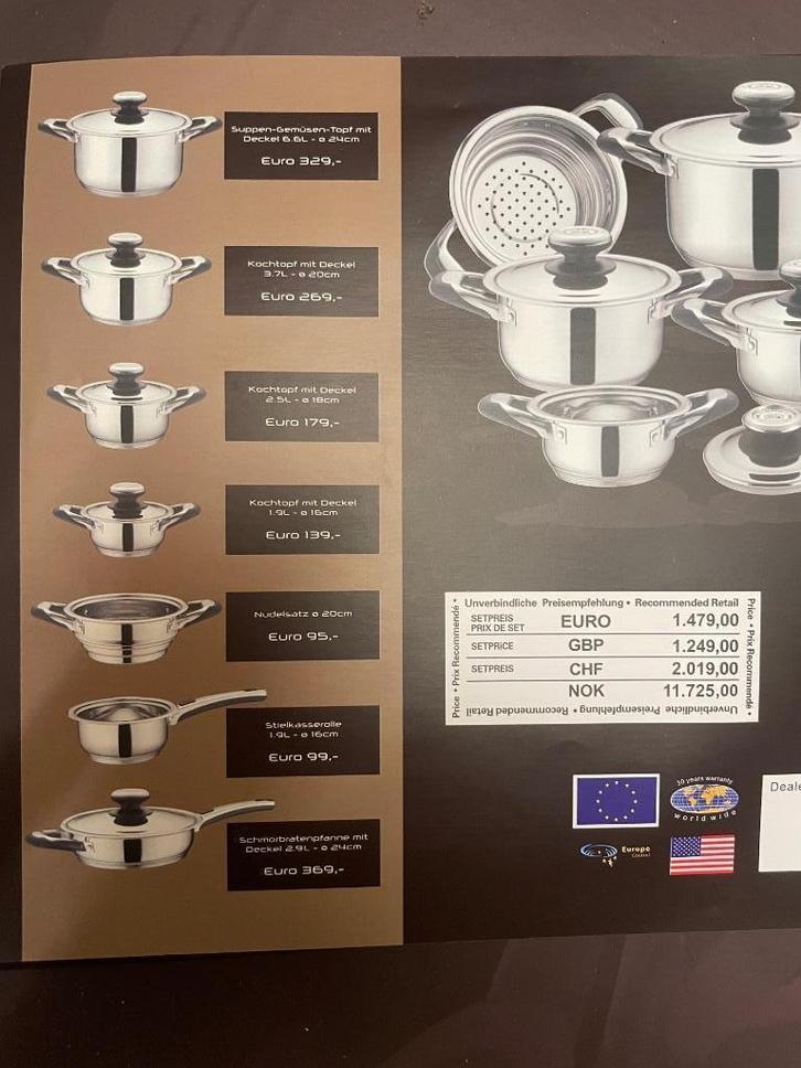 Luxe RVS pannenset 12-delig. Nieuw. Inductie geschikt, Huis en Inrichting, Keuken | Potten en Pannen, Nieuw, Pannenset, Rvs, Inductieplaat