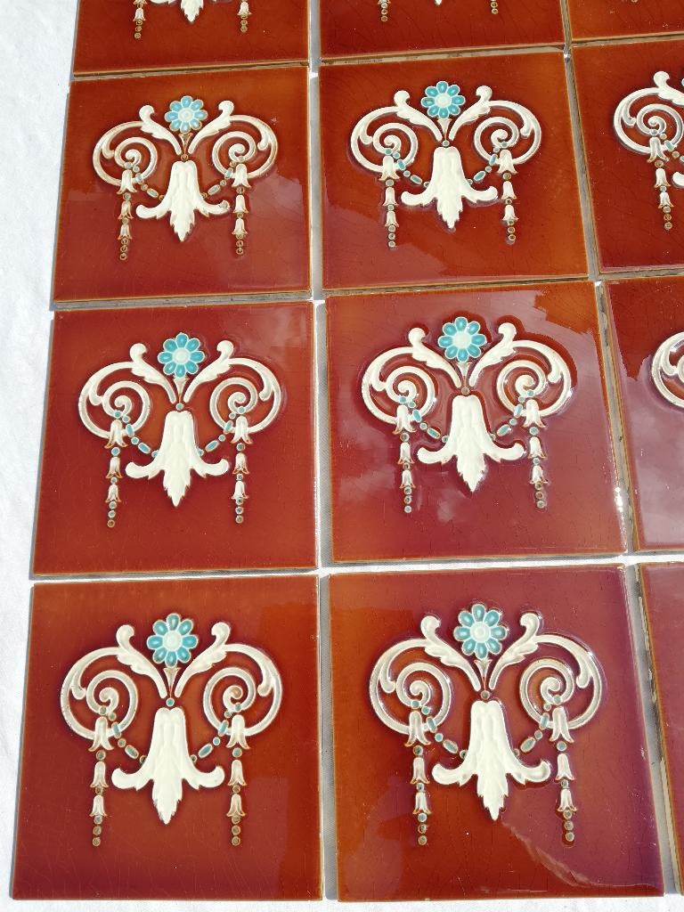 11 Prachtige art nouveau wandtegels motief in relief, Ophalen