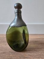 Antieke groene karaf met tinnen dop, Ophalen of Verzenden