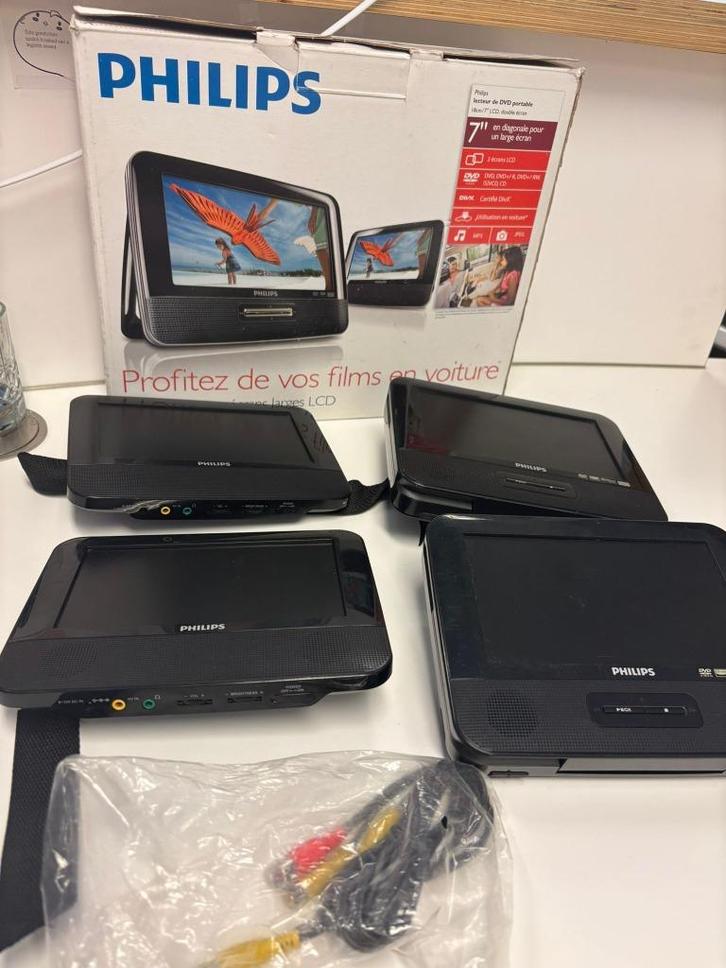 Philips Portable DVD Player Set – 2x DVD + 2x LCD, Auto diversen, Auto-accessoires, Zo goed als nieuw, Verzenden