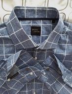 Overhemd in blauw en wit - STUDIO VIKTOR - Maat 44, Ophalen of Verzenden, Zo goed als nieuw, Blauw, Halswijdte 43/44 (XL)