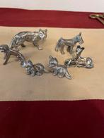 6 Vergulde Tinnen Miniatuur Dieren, Ophalen of Verzenden