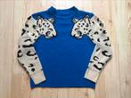 Tijger luipaard cheetah panter trui maat 38, Blauw, Maat 38/40 (M), Ophalen of Verzenden, Zo goed als nieuw