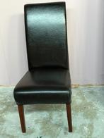 6 zwarte leren stoelen te koop, Huis en Inrichting, Stoelen, Ophalen, Gebruikt, Zwart, Leer
