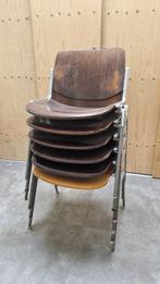 Castelli DSC06 stoelen (6 stuks), Ophalen, Gebruikt, Bruin, Vintage, jaren '70