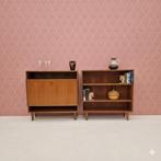 Twee vintage kastjes, 90cm, ., ., Met klep(pen), 25 tot 50 cm