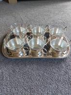 Vintage verzilveren  set met Schott mainz Jena er glas, Antiek en Kunst, Ophalen of Verzenden