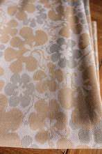 lap vintage trevira met bruine en grijze bloemetjes - nr 56, Hobby en Vrije tijd, Stoffen en Lappen, Bruin, Nieuw, Ophalen of Verzenden