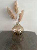 Grote vaas met pampa’s, Ophalen of Verzenden, Zo goed als nieuw, Glas, Minder dan 50 cm
