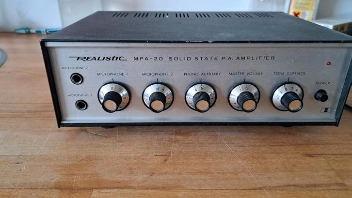 Realistic MPA-20 Solid State P.A. Versterker, Audio, Tv en Foto, Versterkers en Receivers, Ophalen of Verzenden