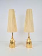 Set 2 gouden design tafellamp Eclectic Regency ‘80 & kap, Huis en Inrichting, Lampen | Tafellampen, N, N, Regency vintage, Ophalen of Verzenden