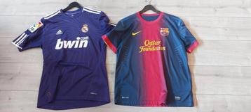 Voetbalshirt Barcelona en Real Madrid