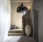 2 zwarte rotan hanglampen, Huis en Inrichting, Ophalen, Overige materialen, 50 tot 75 cm, Boho Hotel Chique