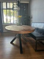 Ovale eettafel met stalen onderstel, Huis en Inrichting, Tafels | Eettafels, Ophalen, 200 cm of meer, 50 tot 100 cm, Zo goed als nieuw