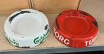 2 oude emaille asbakjes tuborg en carlsberg bier, Verzamelen, Ophalen of Verzenden, Gebruikt, Overige typen, Overige merken