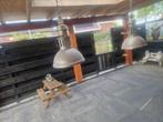 2 prachtige mooie ijzeren lampen industriële, Huis en Inrichting, Lampen | Hanglampen, Ophalen of Verzenden