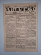 Gazet van Antwerpen, 100-jarig bestaan. Nr 1130, Ophalen of Verzenden, Tijdschrift