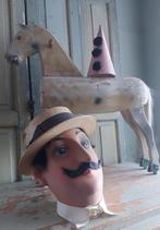Oud lifesize hoofd van ringmaster comicman.Merk: Obermaier, Ophalen of Verzenden