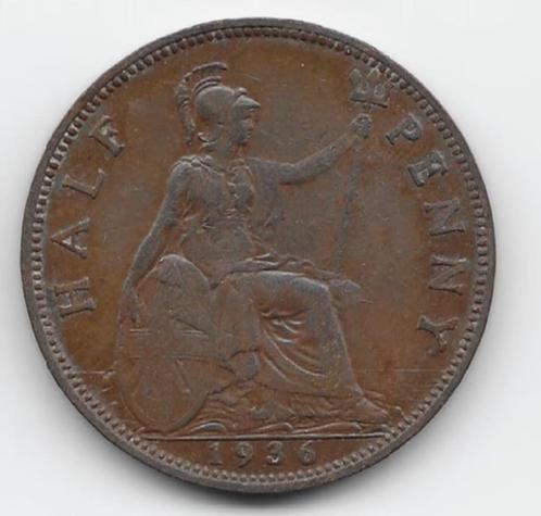 Verenigd Koninkrijk ½ penny 1936 KM# 837, Postzegels en Munten, Munten | Europa | Niet-Euromunten, Losse munt, Overige landen
