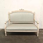 Louis XVI Stijl Canapé / Bankje – Houtsnijwerk – Gestreept, Antiek en Kunst, Antiek | Meubels | Stoelen en Banken, Ophalen