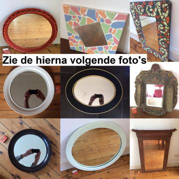 Rond ovaal klein groot spiegel spiegels hout kunststof div. beschikbaar voor biedingen