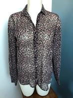 Costes rebel Leopard luipaard print blouse doorschijnend S, Costes rebel, Zwart, Ophalen of Verzenden, Zo goed als nieuw