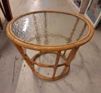 Mid century modern rotan tafeltje Rohe Noordwolde, Ophalen, 50 tot 100 cm, Rond, Minder dan 50 cm