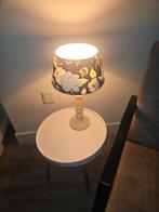 Leuke tafellamp met bloemenprint, Hout, Ophalen of Verzenden, Minder dan 100 cm, Landelijk