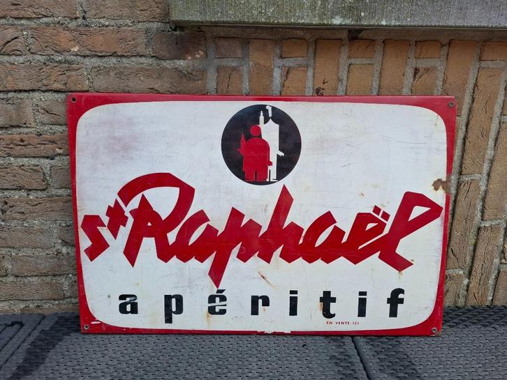 Emaillebord St. Raphaël Quinquina, Verzamelen, Merken en Reclamevoorwerpen, Zo goed als nieuw, Reclamebord, Verzenden