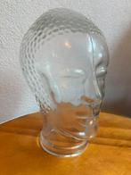 Retro glazen hoofd 26 cm koptelefoon hoed pruik, Ophalen of Verzenden, Huis en Inrichting