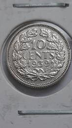 10 cent 1939 Wilhelmina  - zilveren dubbeltje. nummer 1., Postzegels en Munten, Munten | Nederland, Zilver, Ophalen of Verzenden