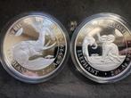 2 x 2 oz Somalia Elephant - 2023 + 2024 - silver, Ophalen of Verzenden, Zilver