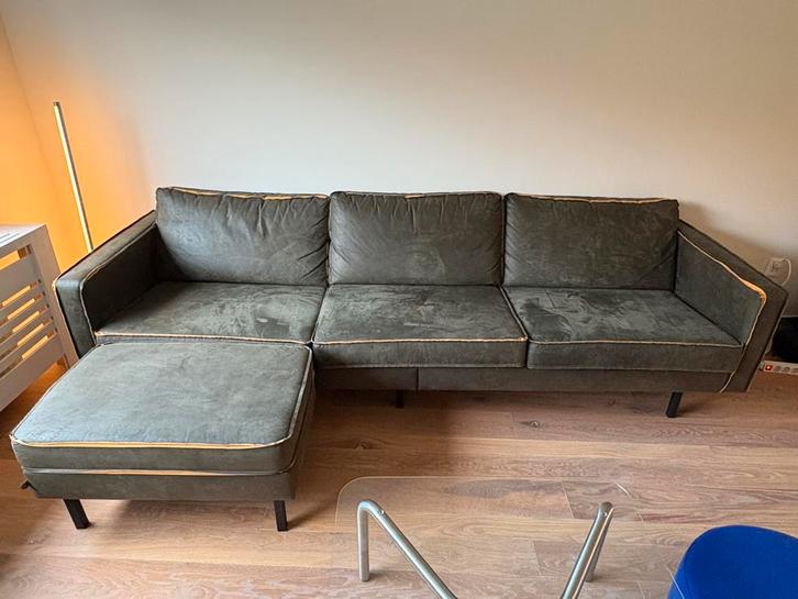 Rodeo bank 3 zits incl bijzet stuk, Huis en Inrichting, Banken | Complete zithoeken, Gebruikt, Leer, Ophalen