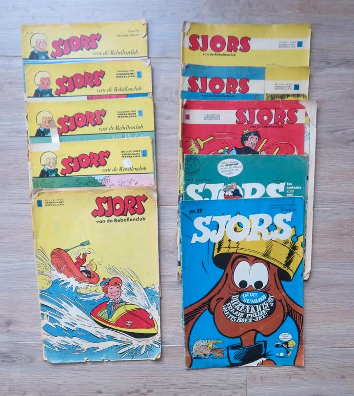 Sjors- tijdschriften + vakantieboeken Jaren 60 en 70, Boeken, Stripboeken, Gelezen, Meerdere stripboeken, Ophalen of Verzenden