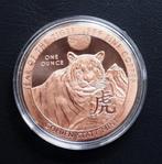 Lunar tiger 1 ounce copper/koper round, Postzegels en Munten, Edelmetalen en Baren, Verzenden, Koper
